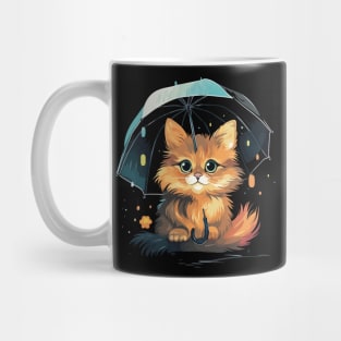 Somali Cat Rainy Day With Umbrella Mug